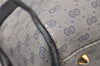Authentic GUCCI Micro GG PVC Leather 2Way Shoulder Hand Boston Bag Navy 1045I