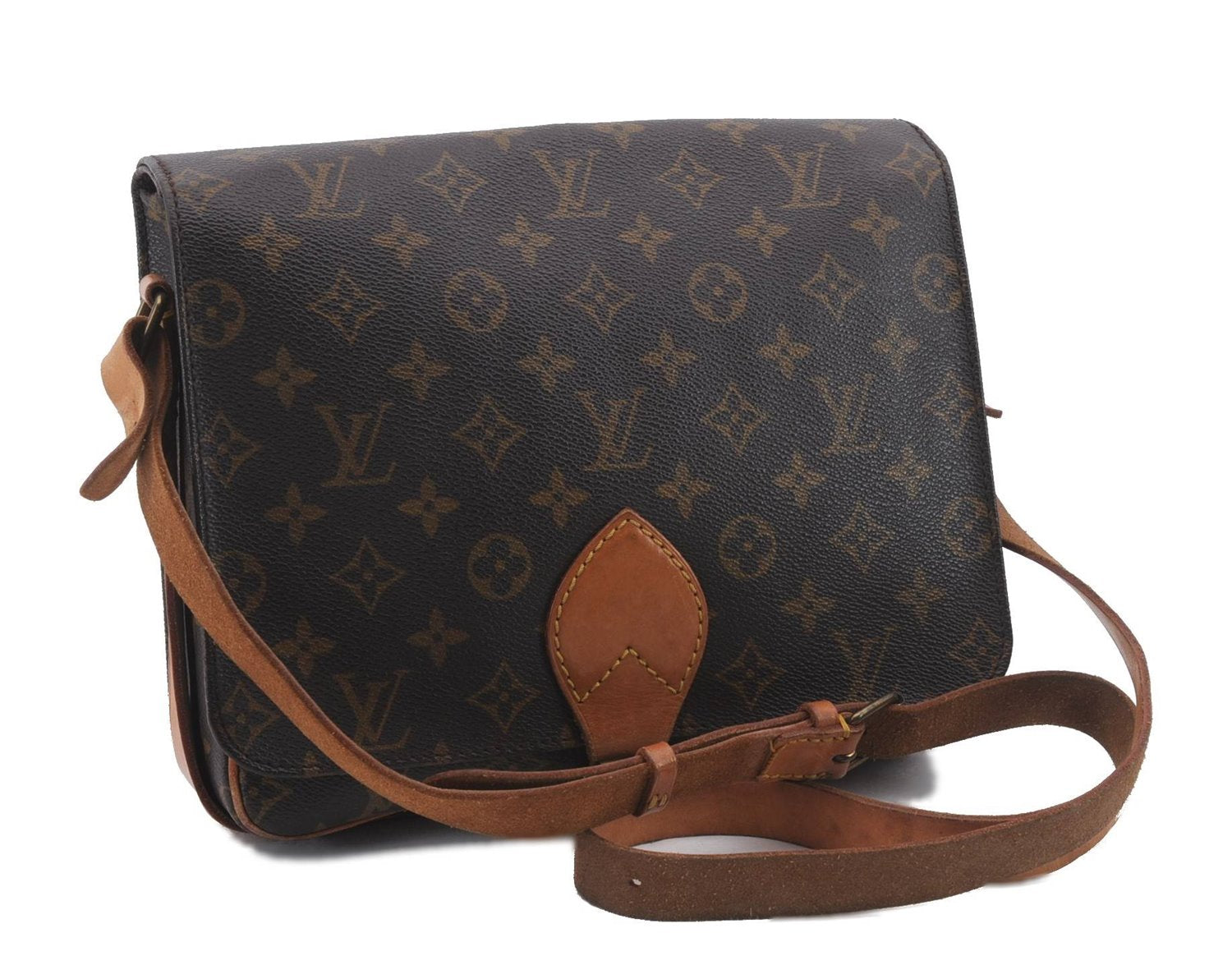 Auth Louis Vuitton Monogram Cartouchiere GM Shoulder Cross Bag M51252 LV 1046D