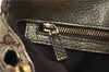 Authentic GUCCI Metal Bamboo Hand Bag GG Canvas Leather Brown Gold 1048D