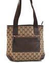 Authentic GUCCI Shoulder Tote Bag GG Canvas Leather Brown 1049D