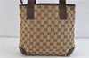 Authentic GUCCI Shoulder Tote Bag GG Canvas Leather Brown 1049D