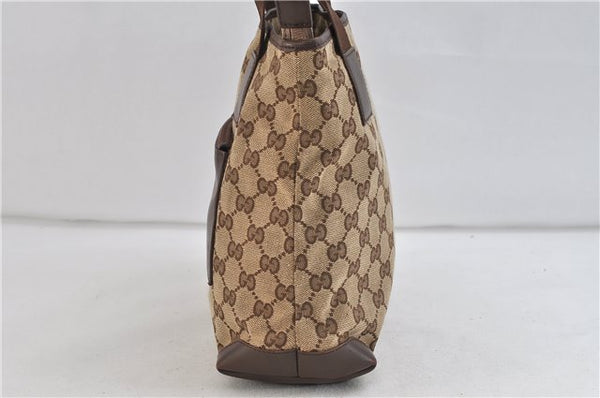 Authentic GUCCI Shoulder Tote Bag GG Canvas Leather Brown 1049D