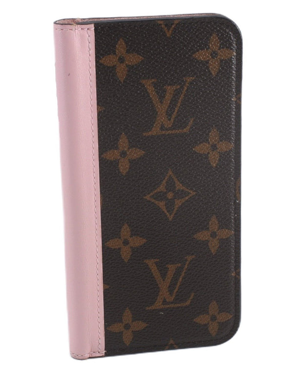 Auth Louis Vuitton Monogram Folio Iphone X Xs Case Light Pink M68686 LV 1049F