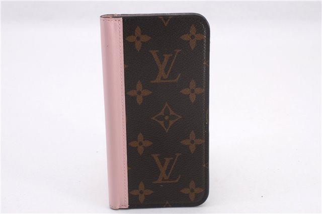 Auth Louis Vuitton Monogram Folio Iphone X Xs Case Light Pink M68686 LV 1049F