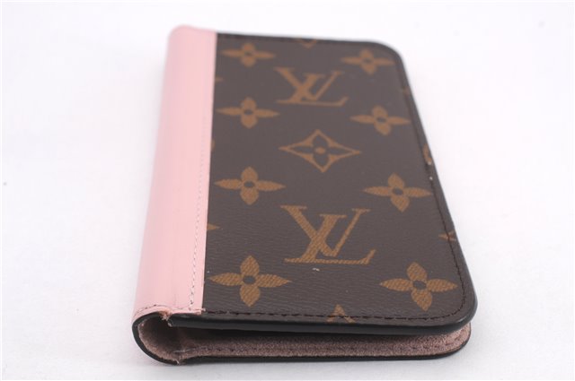 Auth Louis Vuitton Monogram Folio Iphone X Xs Case Light Pink M68686 LV 1049F