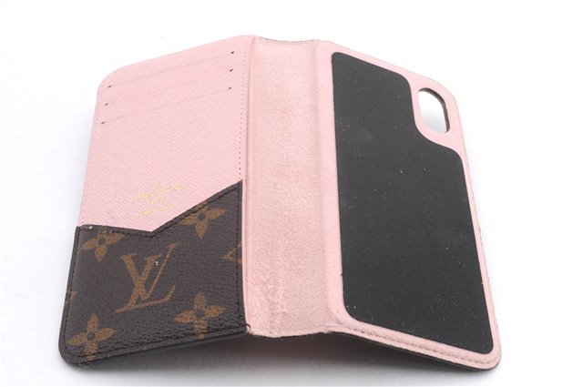 Auth Louis Vuitton Monogram Folio Iphone X Xs Case Light Pink M68686 LV 1049F