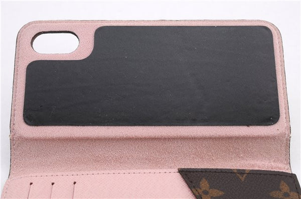 Auth Louis Vuitton Monogram Folio Iphone X Xs Case Light Pink M68686 LV 1049F