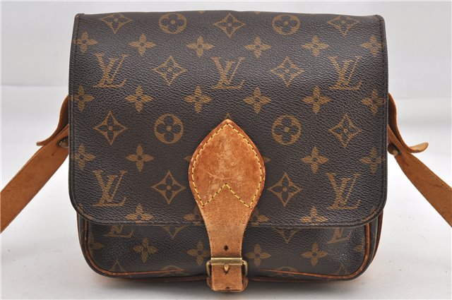 Authentic Louis Vuitton Monogram Cartouchiere MM M51253 Shoulder Cross Bag 1050G