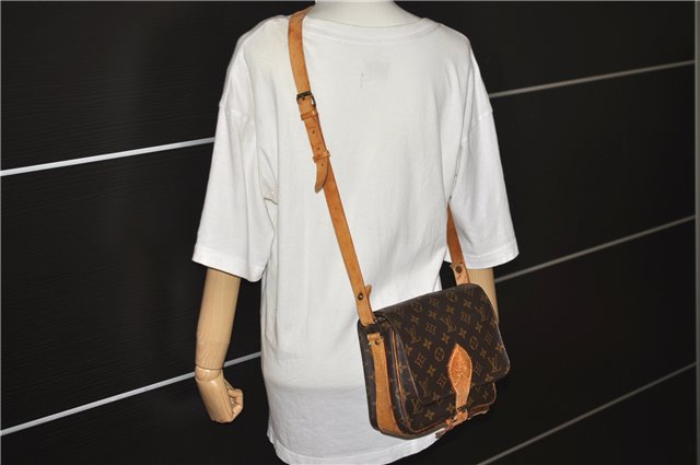 Authentic Louis Vuitton Monogram Cartouchiere MM M51253 Shoulder Cross Bag 1050G