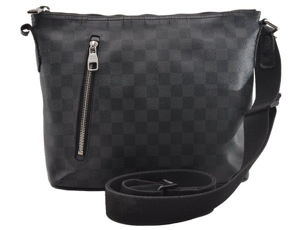 Authentic Louis Vuitton Damier Graphite Mick PM N41211 Shoulder Bag Junk 1050I