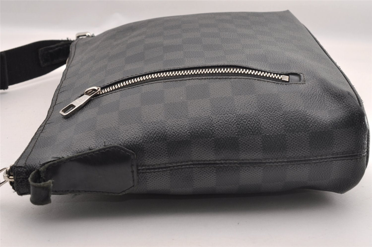 Authentic Louis Vuitton Damier Graphite Mick PM N41211 Shoulder Bag Junk 1050I