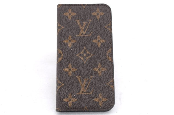 Authentic Louis Vuitton Monogram Folio Iphone X Xs Case M63443 LV 1051E