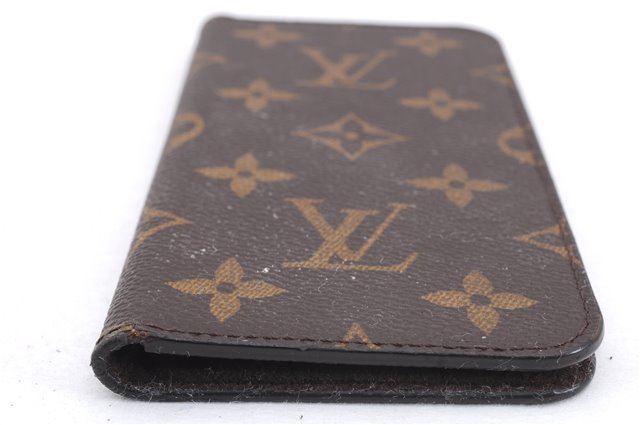 Authentic Louis Vuitton Monogram Folio Iphone X Xs Case M63443 LV 1051E
