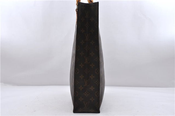 Authentic Louis Vuitton Monogram Sac Plat Hand Bag M51140 LV 1052D