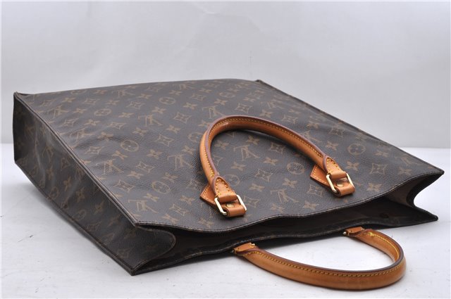 Authentic Louis Vuitton Monogram Sac Plat Hand Bag M51140 LV 1052D