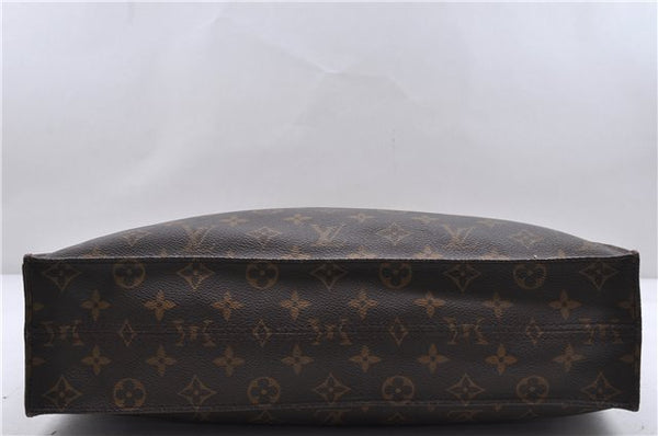 Authentic Louis Vuitton Monogram Sac Plat Hand Bag M51140 LV 1052D