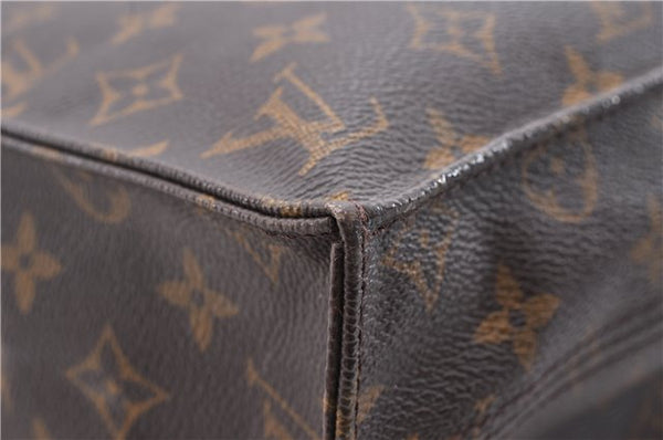 Authentic Louis Vuitton Monogram Sac Plat Hand Bag M51140 LV 1052D