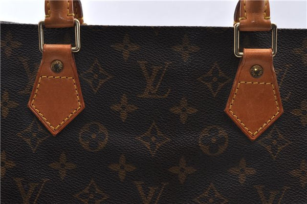 Authentic Louis Vuitton Monogram Sac Plat Hand Bag M51140 LV 1052D