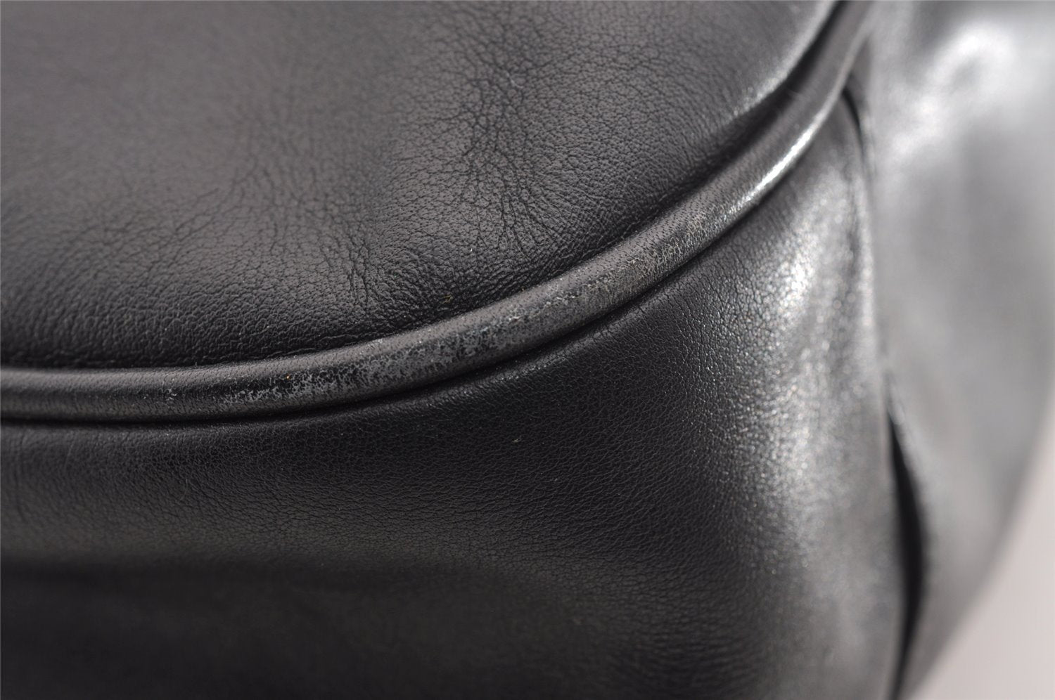 Authentic GUCCI Vintage Bamboo 2Way Shoulder Bag Leather Black Junk 1052I