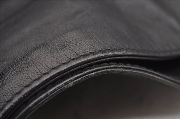 Authentic GUCCI Vintage Bamboo 2Way Shoulder Bag Leather Black Junk 1052I