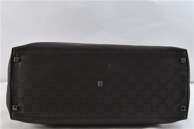 Authentic GUCCI Travel Shoulder Bag Nylon Leather Brown 1053D