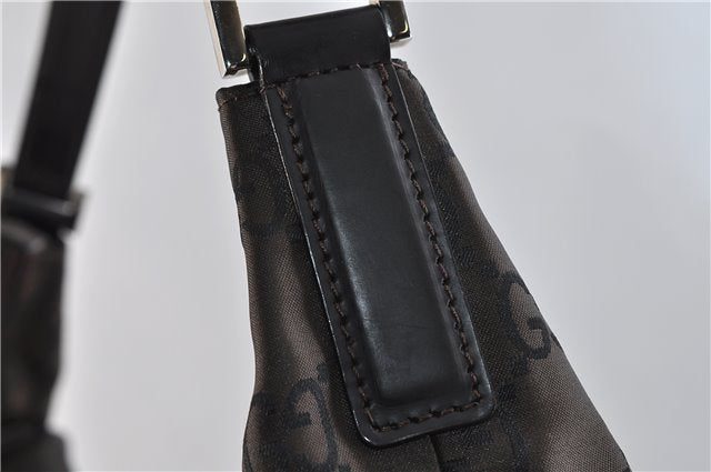 Authentic GUCCI Travel Shoulder Bag Nylon Leather Brown 1053D