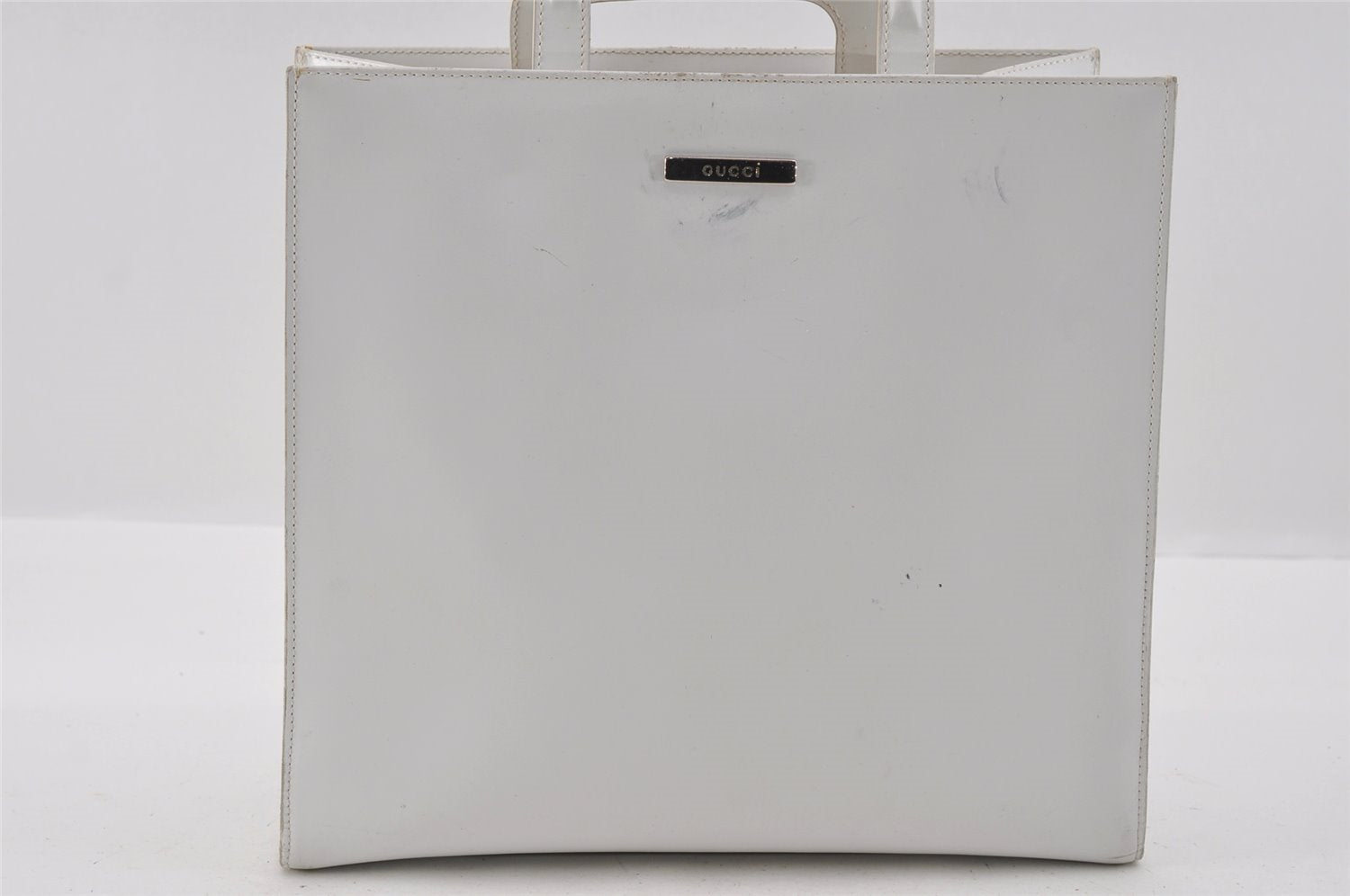 Authentic GUCCI 2 in 1 Shoulder Hand Bag Vinyl Leather Clear White 1053I