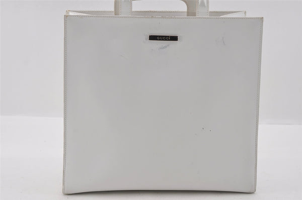 Authentic GUCCI 2 in 1 Shoulder Hand Bag Vinyl Leather Clear White 1053I
