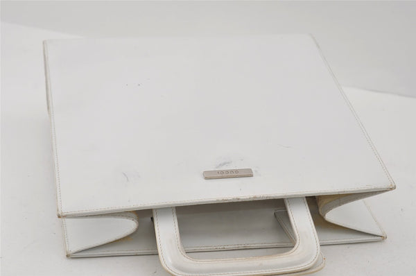 Authentic GUCCI 2 in 1 Shoulder Hand Bag Vinyl Leather Clear White 1053I