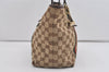 Authentic GUCCI Web Sherry Line Tote Bag GG Canvas Leather 137396 Brown 1054I