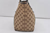 Authentic GUCCI Web Sherry Line Tote Bag GG Canvas Leather 137396 Brown 1054I