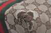 Authentic GUCCI Web Sherry Line Tote Bag GG Canvas Leather 137396 Brown 1054I