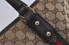 Authentic GUCCI Web Sherry Line Tote Bag GG Canvas Leather 137396 Brown 1054I