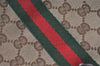 Authentic GUCCI Web Sherry Line Tote Bag GG Canvas Leather 137396 Brown 1054I