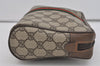 Authentic GUCCI Web Sherry Line Clutch Hand Bag GG PVC Leather Brown Junk 1055I