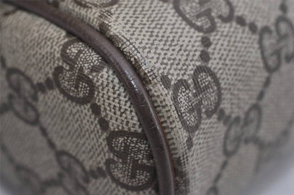 Authentic GUCCI Web Sherry Line Clutch Hand Bag GG PVC Leather Brown Junk 1055I