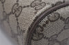 Authentic GUCCI Web Sherry Line Clutch Hand Bag GG PVC Leather Brown Junk 1055I