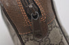 Authentic GUCCI Web Sherry Line Clutch Hand Bag GG PVC Leather Brown Junk 1055I