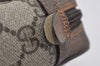 Authentic GUCCI Web Sherry Line Clutch Hand Bag GG PVC Leather Brown Junk 1055I