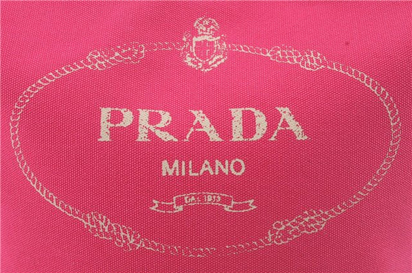 Authentic PRADA Canapa Canvas 2Way Shoulder Hand Bag Purse Pink 1056D