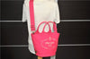 Authentic PRADA Canapa Canvas 2Way Shoulder Hand Bag Purse Pink 1056D