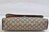 Authentic GUCCI Web Sherry Line Clutch Hand Bag Purse GG PVC Leather Brown 1057D