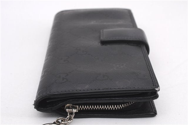 Authentic GUCCI Impreme Long wallet GG PVC Leather 305028 Black 1057F