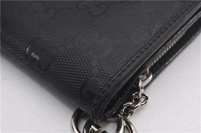 Authentic GUCCI Impreme Long wallet GG PVC Leather 305028 Black 1057F