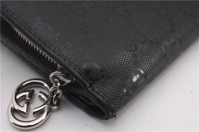 Authentic GUCCI Impreme Long wallet GG PVC Leather 305028 Black 1057F