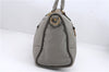 Authentic PRADA Cervo Leather 2Way Shoulder Hand Bag Purse Gray 1059D