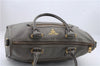 Authentic PRADA Cervo Leather 2Way Shoulder Hand Bag Purse Gray 1059D