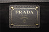 Authentic PRADA Cervo Leather 2Way Shoulder Hand Bag Purse Gray 1059D