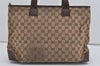 Authentic GUCCI Vintage Shoulder Tote Bag GG Canvas Leather 0190426 Brown 1059I