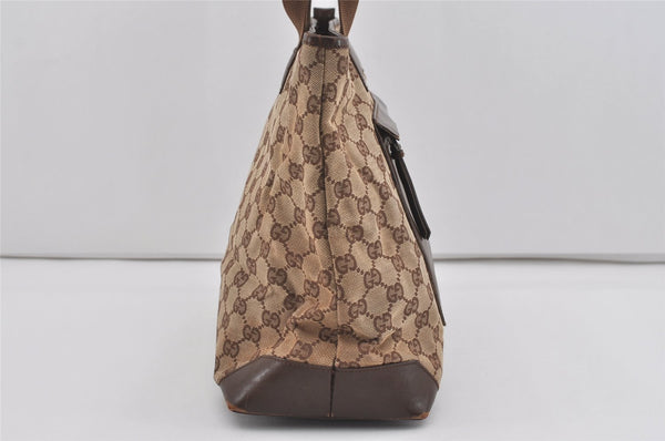 Authentic GUCCI Vintage Shoulder Tote Bag GG Canvas Leather 0190426 Brown 1059I